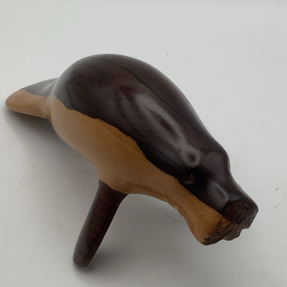 Hand-carved  TwoTone Wooden Manatee